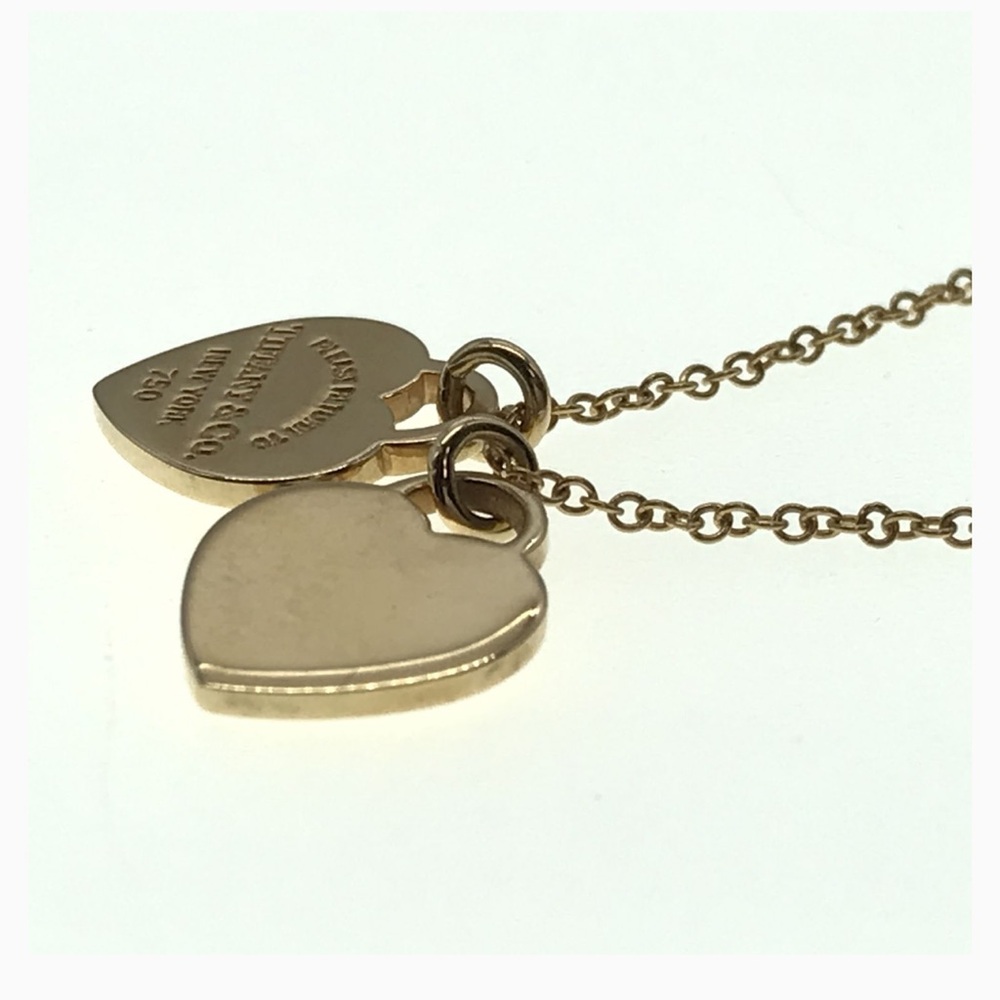 Tiffany&Co. Return To Tiffany Return Double Heart 750 Yellow Gold Necklace - Picture 6 of 8